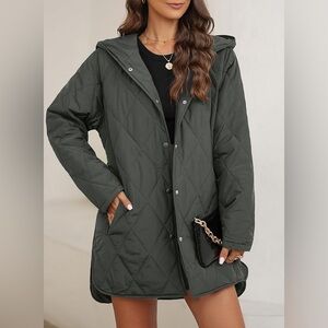 Women's Grey Quilted Jacket